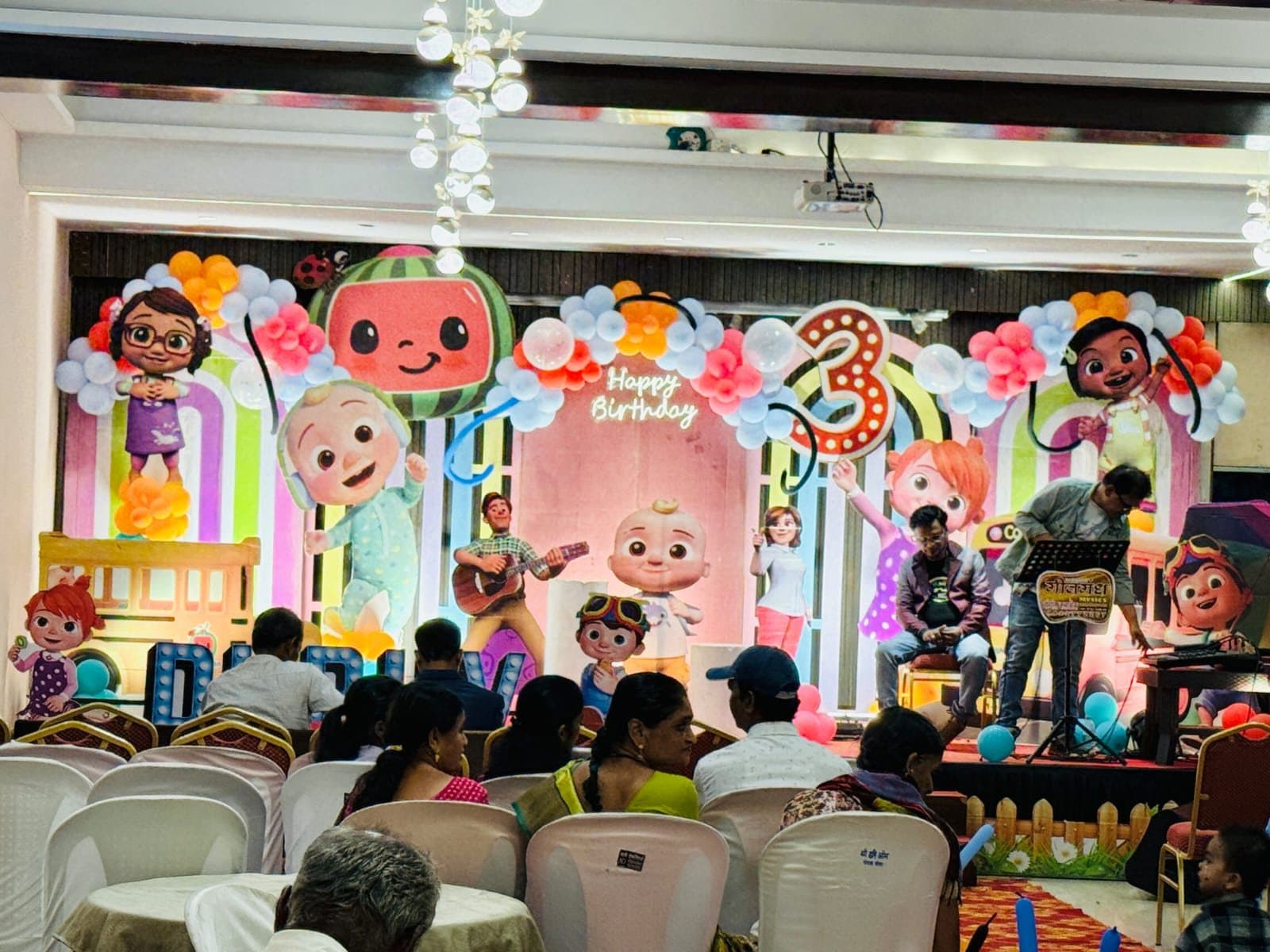 Birthday party with a live band in the banquet hall at Sai Samrat